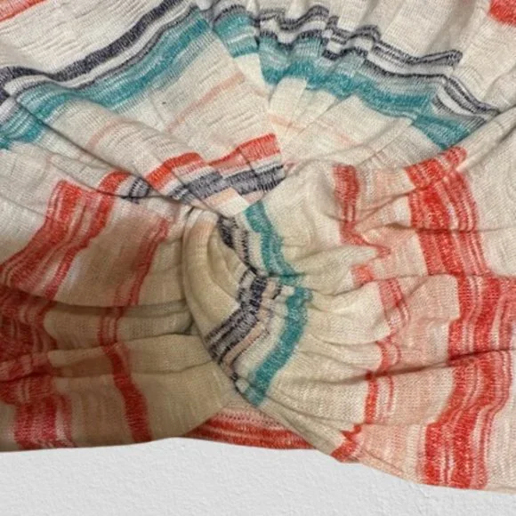 Multi Colored Stripped Round Neck Top with front twist  4077  NWT Boutique - Picture 7 of 11